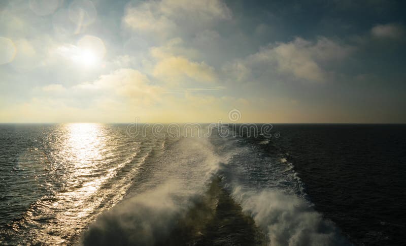 Wake Of A Katamaran Stock Image Image Of Fast Ferry 46935795