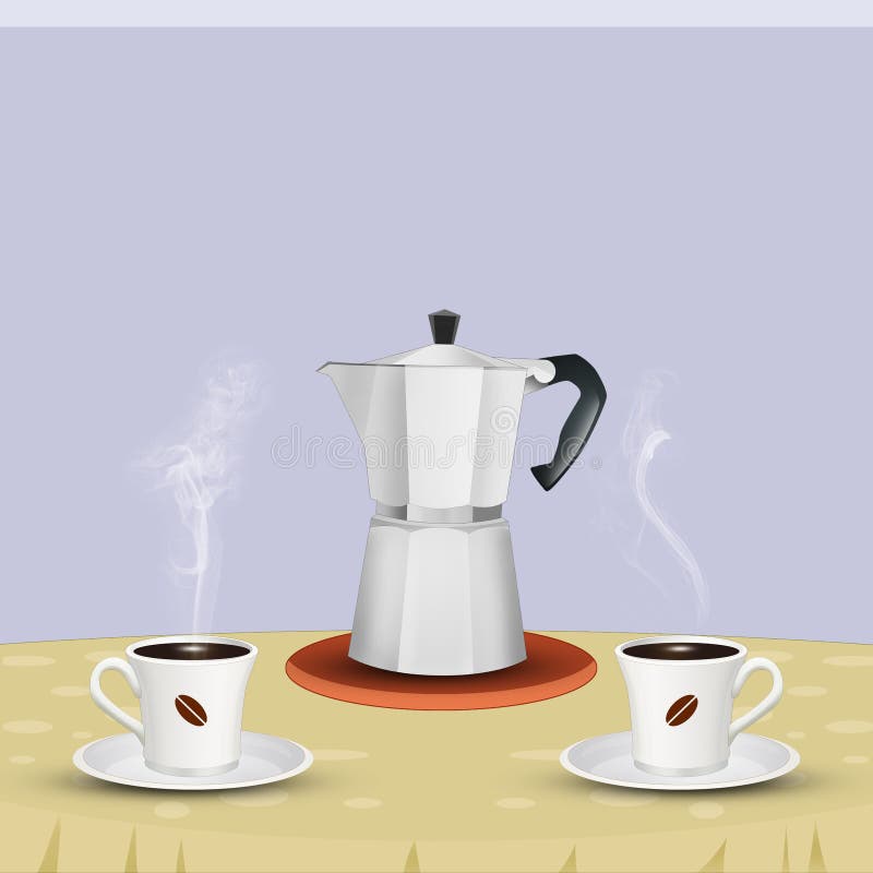 Wake Up with a Coffee in the Morning Stock Illustration Illustration