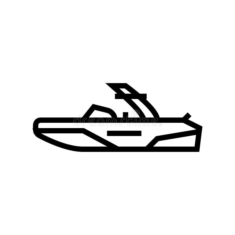 Speed boat line icon Royalty Free Vector Image