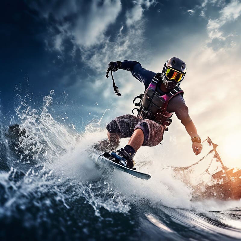 wakeboarding a scene where wakeboarders soar above the wake on boards that leave trails of star. wakeboarding a scene where wakeboarders soar above the wake on boards that leave trails of star