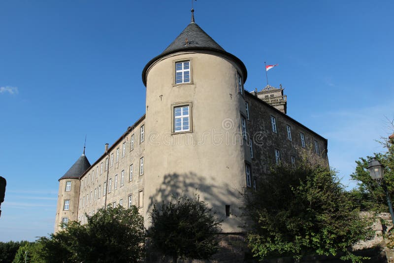 Waldenburg con il castello immagini stock Waldenburg con il castello immagini stock