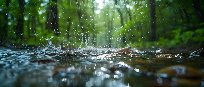 Waldsymphonie : Regentanz für den Weltwassertag. Concept Nature Fotografy World Water vektor abbildung