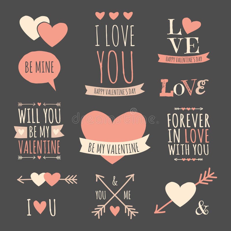 A set of chalkboard style design elements for Valentines Day, wedding or engagement. A set of chalkboard style design elements for Valentines Day, wedding or engagement.