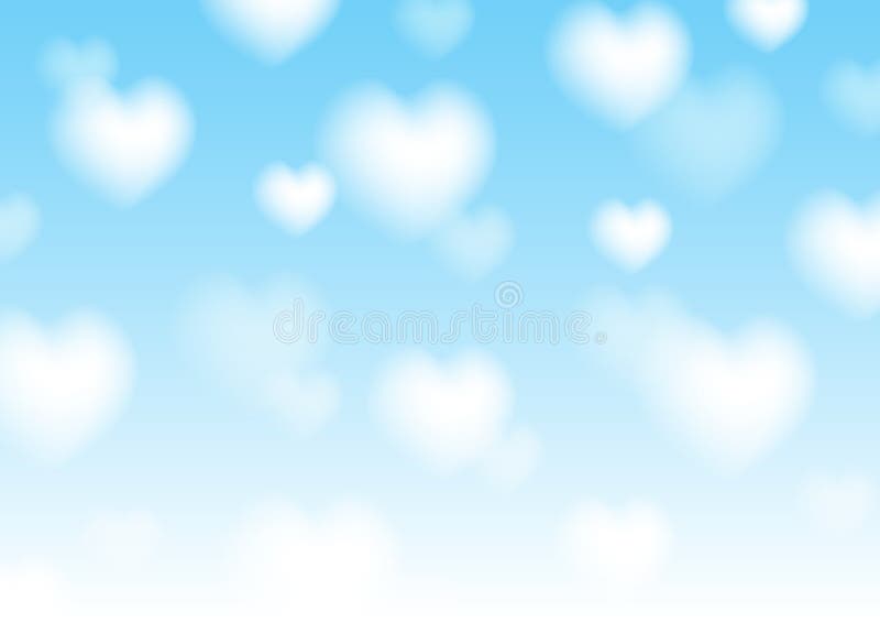 Valentines day background with blurred hearts on blue. Valentines day background with blurred hearts on blue