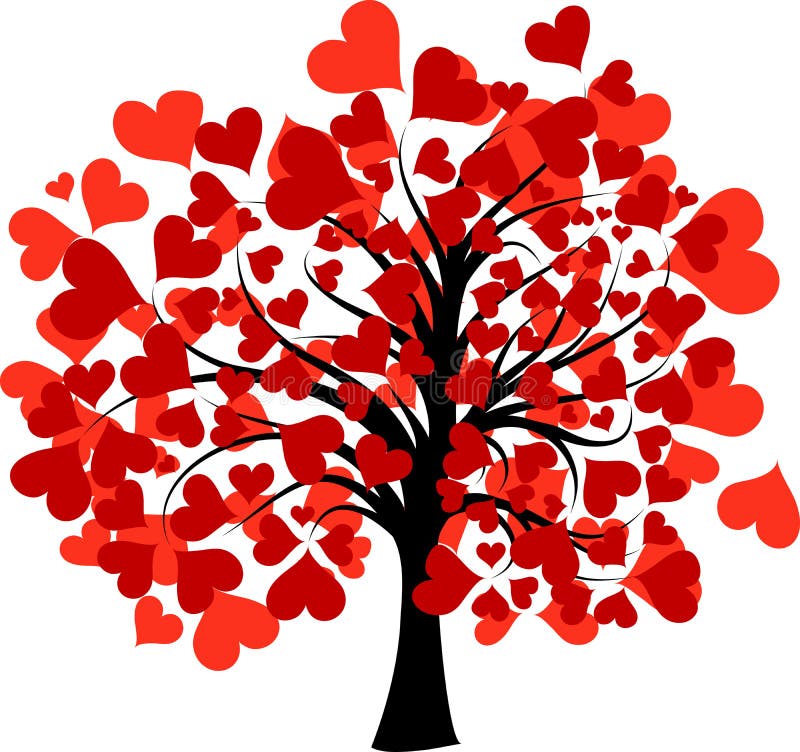 Valentines tree background, illustration. Valentines tree background, illustration