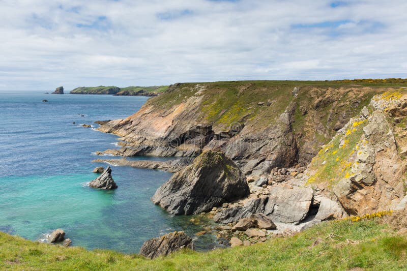 Wales coastal scene towards Skomer Island Pembrokeshire