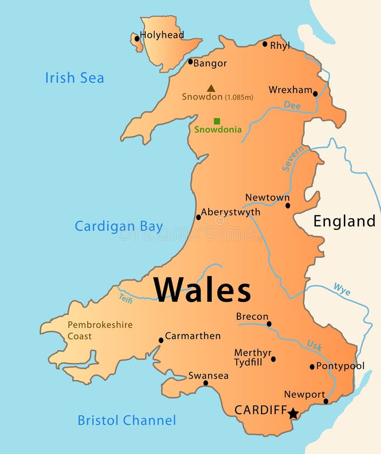 Wales-Karte vektor abbildung. Illustration von leuchtfeuer - 27917801