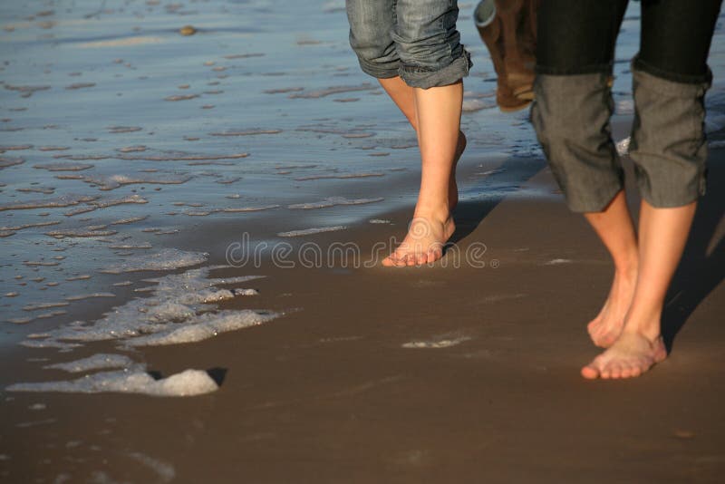 Walk Barefoot Stock Image Image Of Jeans Water Walk 1774337