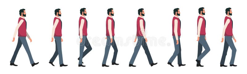 Walk Cycle Animation Frame by Frame, 2d Frames of Proffesor Stock  Illustration - Illustration of clothing, comics: 234037126
