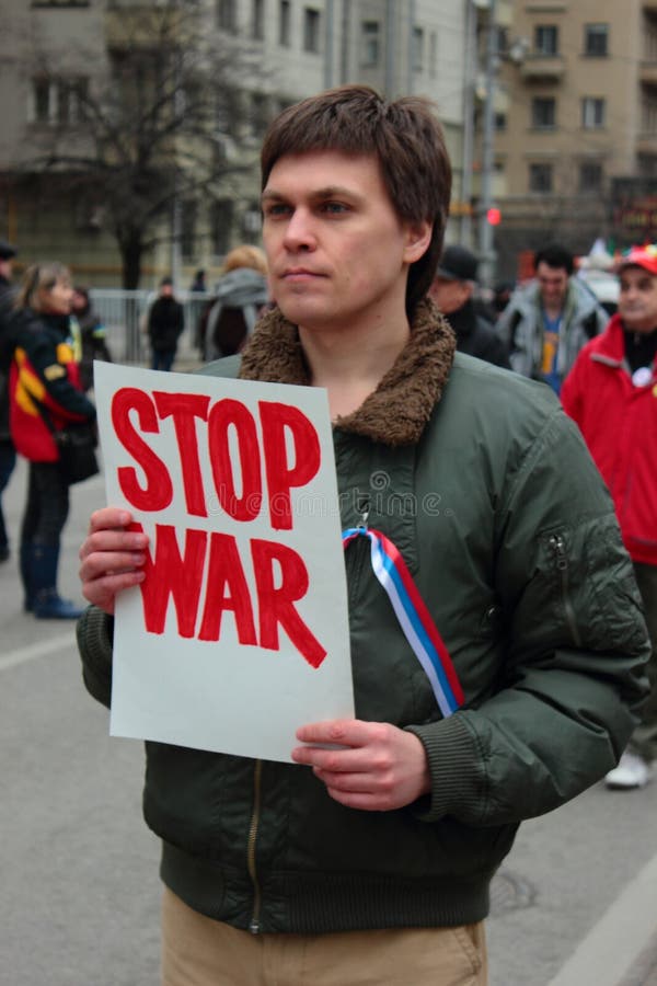 Walk of Peace in Moscow, Russia, against the war against Ukraine. Walk of Peace in Moscow, Russia, against the war against Ukraine