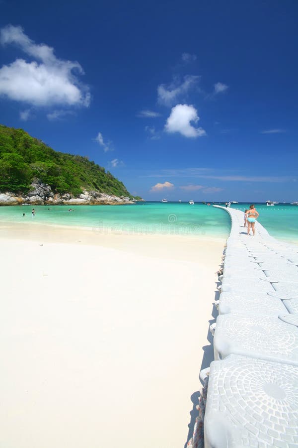 Walk way to the white sand beach