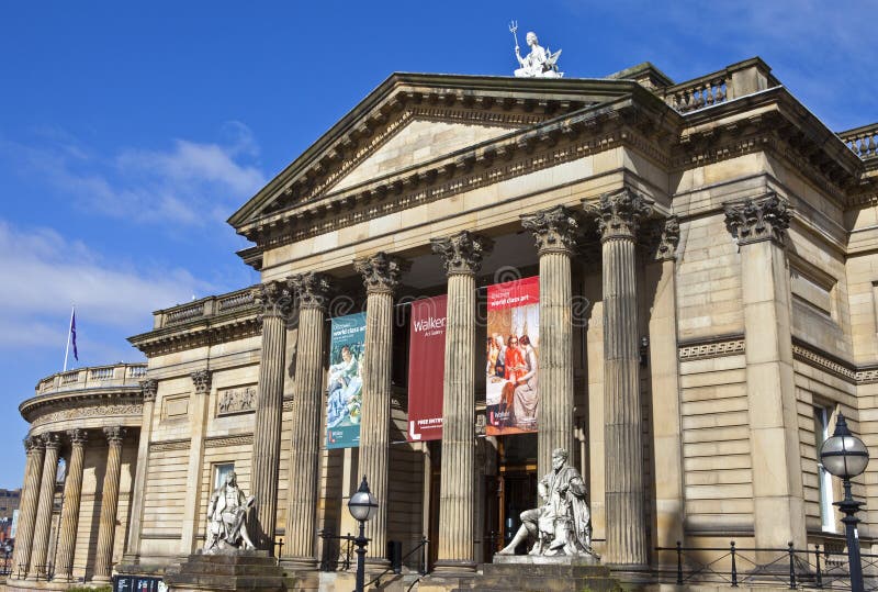 Spirit of Liverpool Statue on the Walker Art Gallery Building Editorial