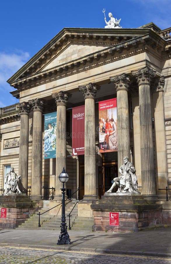 Spirit of Liverpool Statue on the Walker Art Gallery Building Editorial