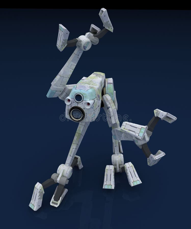 Walker Robot, Blue Reflection vector illustration