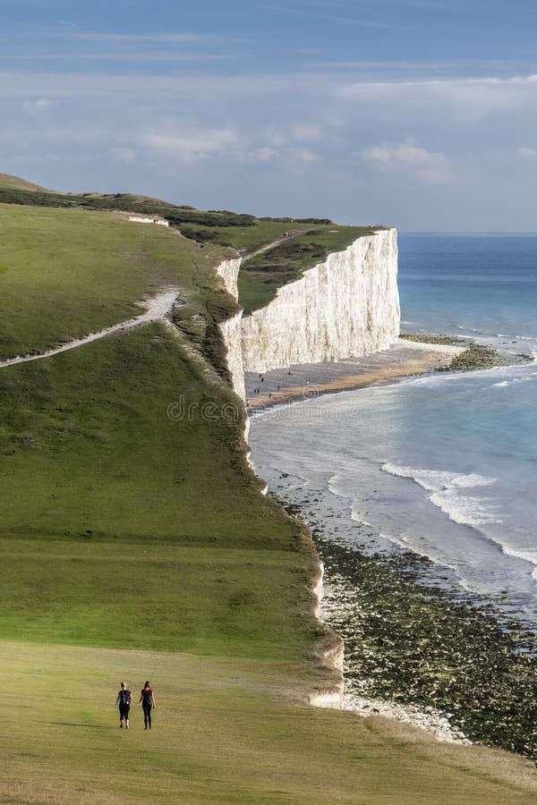 Walkers at the Birling gap editorial photo. Image of cliffs - 172496321