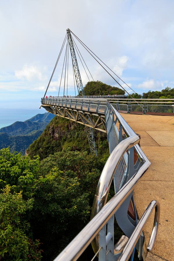 Walking bridge in the mountains on Lankawi island