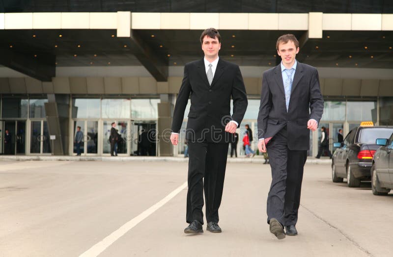 Walking businessmen