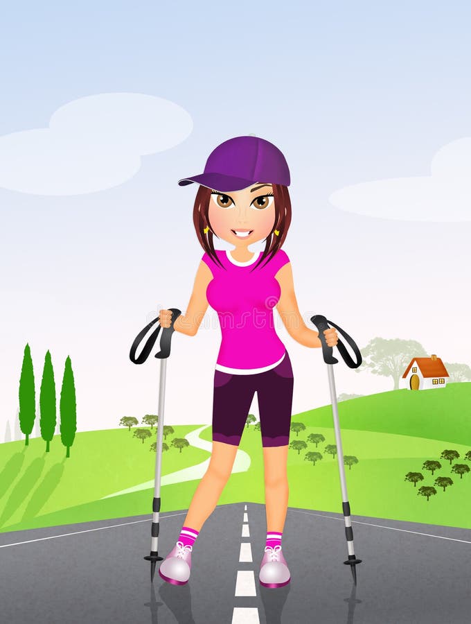 Walking with chopsticks vector illustration