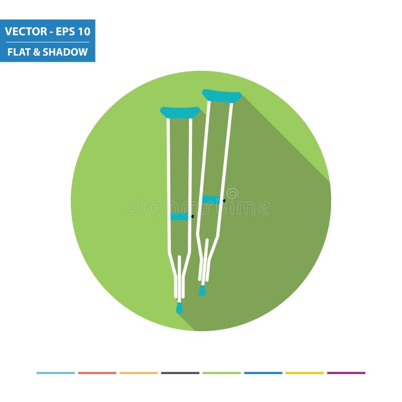 Walking Crutches Line Icon. Stock Vector Illustration of isolated