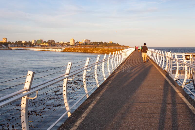 Walking Down Ogden Point Breakwater Stock Photos Free & RoyaltyFree