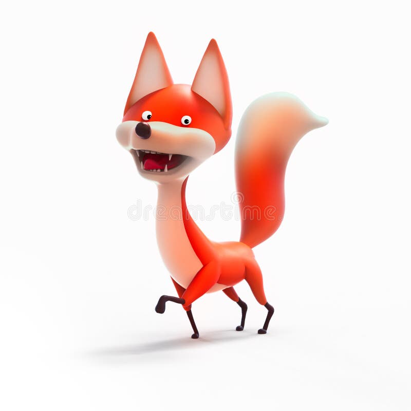 Walking Fox, Cartoon Character 3D Illustration Stock Illustration -  Illustration of walk, character: 91027229