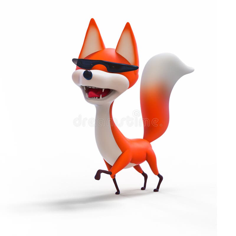 Walking Fox, Cartoon Character 3D Illustration Stock Illustration -  Illustration of wild, walk: 91027241