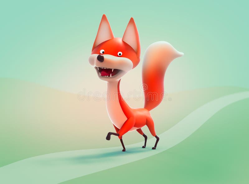 Walking Fox, Cartoon Character 3D Illustration Stock Illustration - Illustration of animal, smile: 91027382 Walking Fox, Cartoon Character 3D Illustration Stock Illustration - Illustration of animal, smile: 91027382