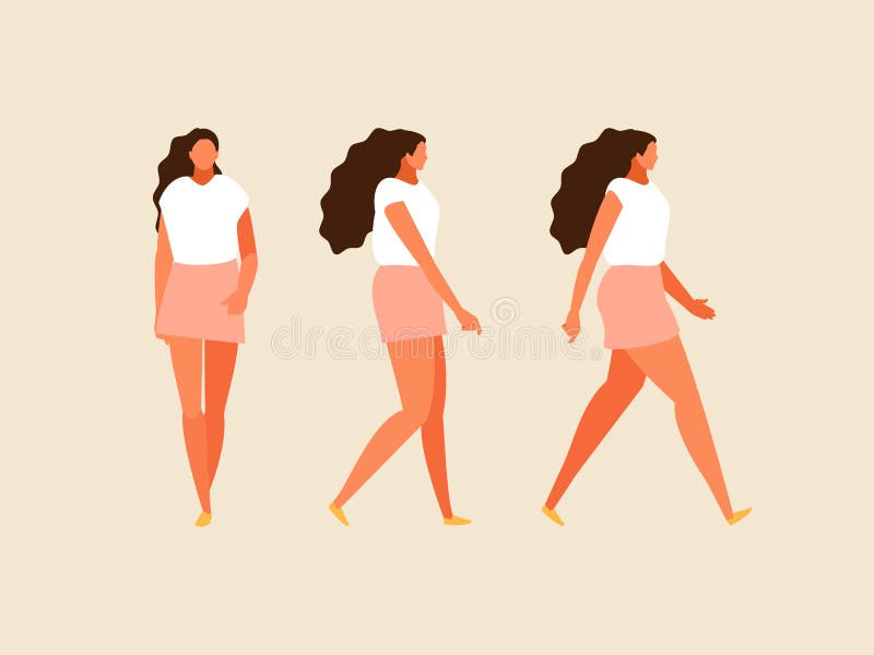 Walking girl vector set stock vector. Illustration of city - 166836084 Walking girl vector set stock vector. Illustration of city - 166836084