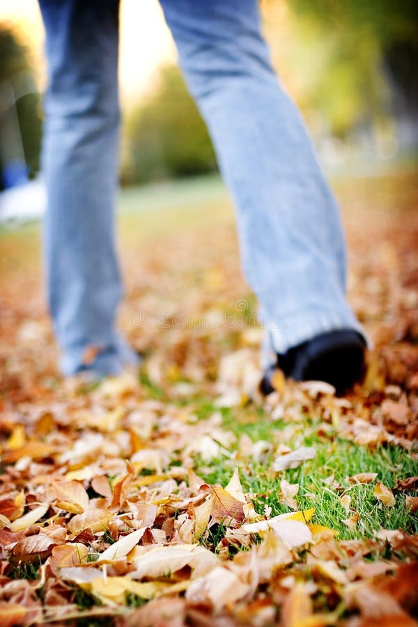 Walking in leaves