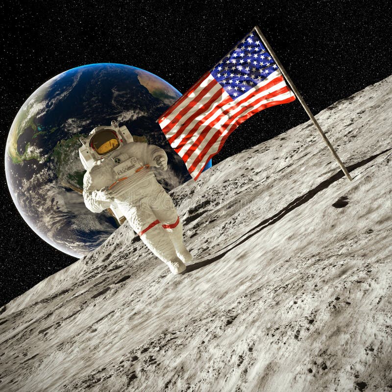 walking on the moon 3d illustration vector illustration walking on the moon 3d illustration vector illustration