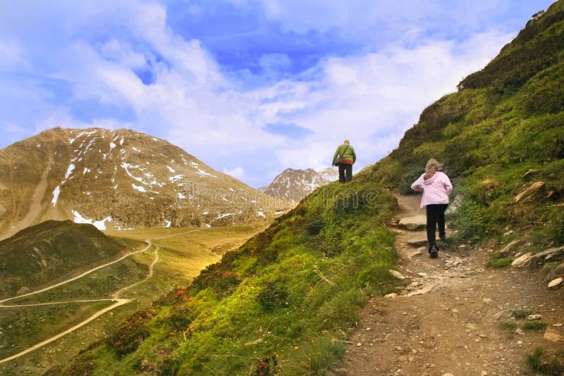 Walking in mountains