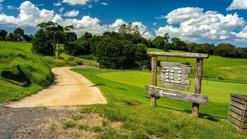 Walking path along the golf course in Maleny, Queensland, Australia.