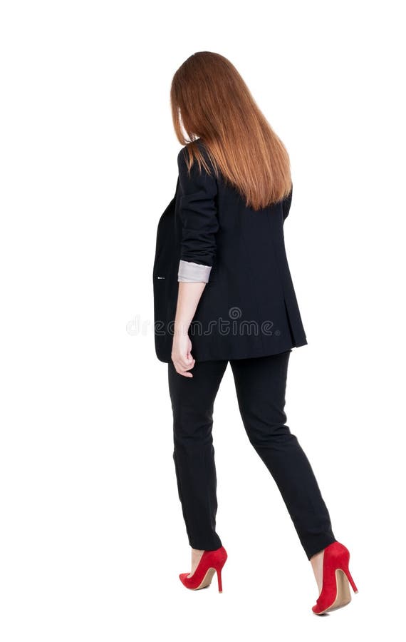 Back View of Walking Business Team Stock Photo - Image of book ...