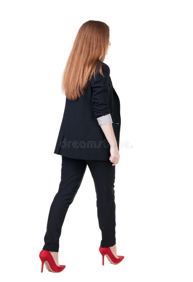 Walking Red Head Business Woman. Stock Image - Image of looking, adult ...