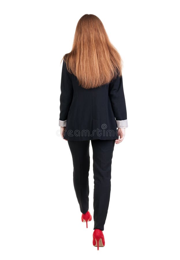 Walking Red Head Business Woman. Stock Image - Image of caucasian ...