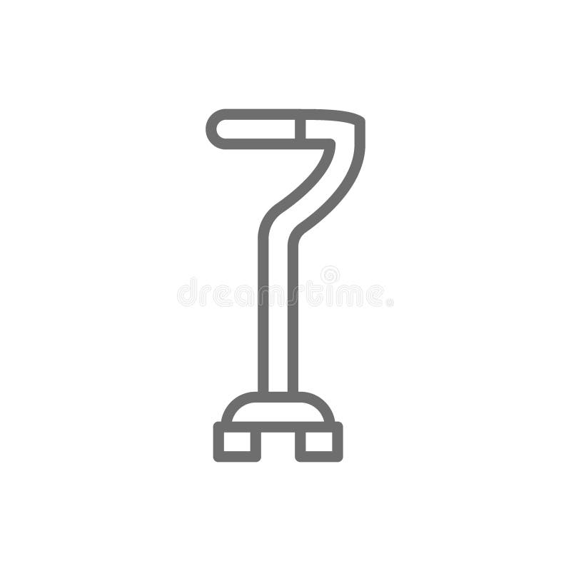 Walking Stick Cane Icon - Vector Illustration