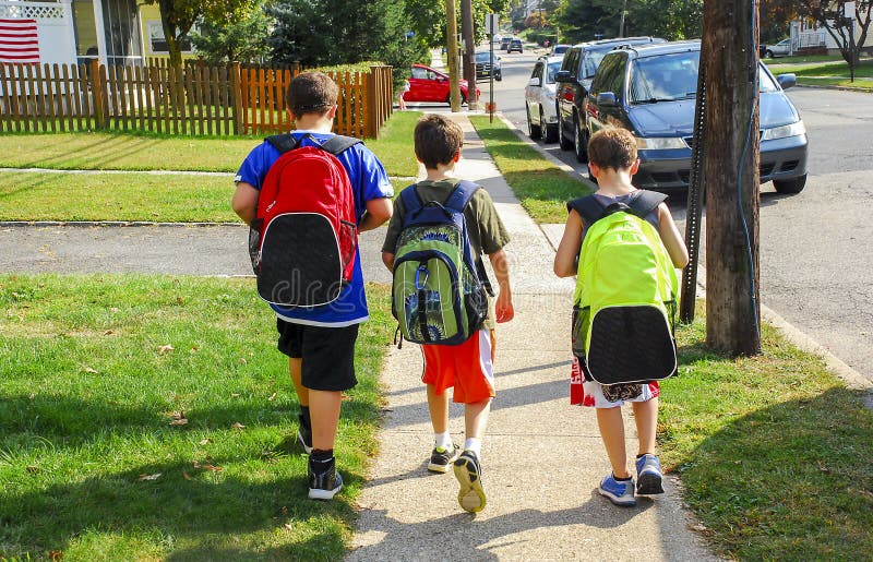 Walking to School stock image Walking to School stock image