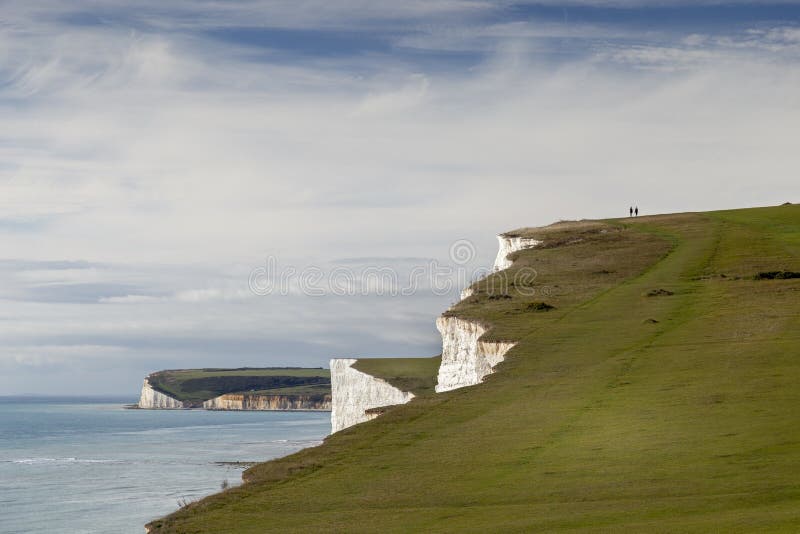 Walking Trail at Seven Sisters National Park in East Sussex Stock Photo ...