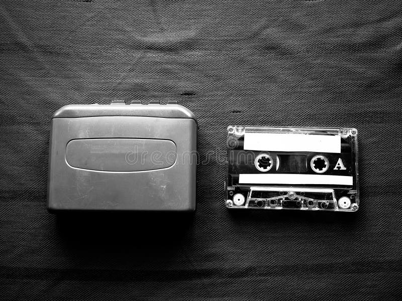 Walkman and cassette in black and white royalty free stock photos Walkman and cassette in black and white royalty free stock photos