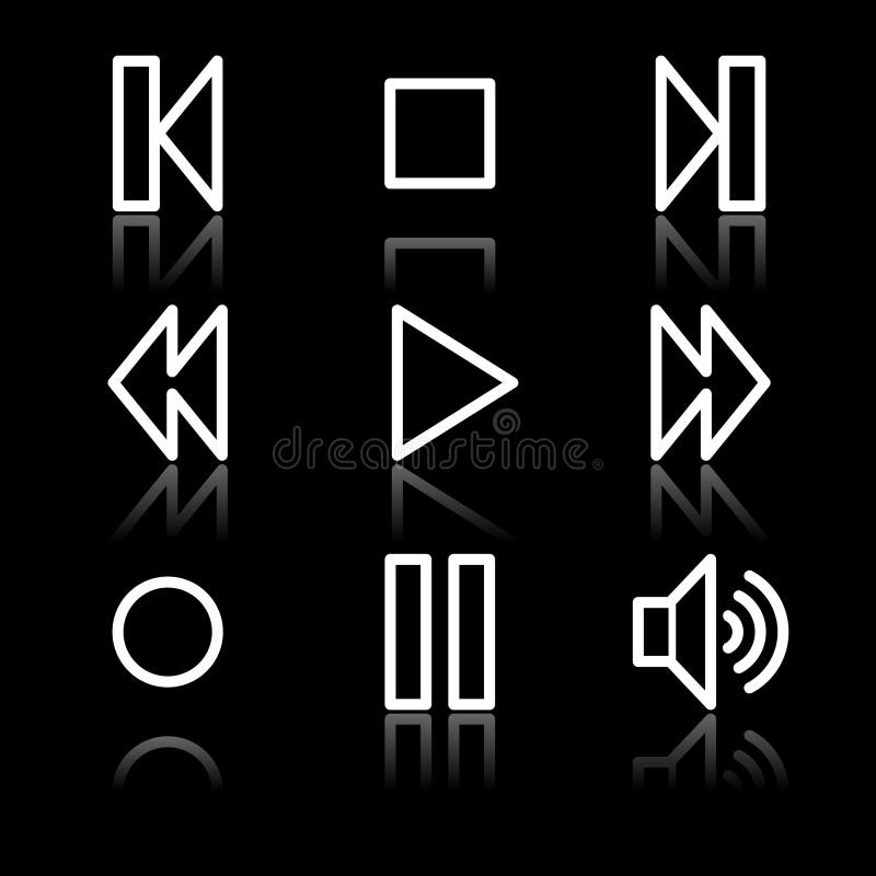 Walkman white contour web icons