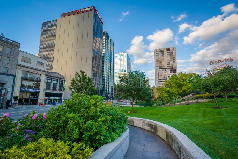 Walkway and Buildings at Capitol Square in Downtown Columbus, Ohio
