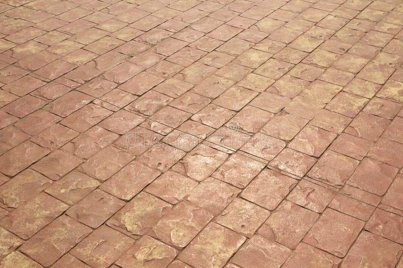 The walkway is printed with a stone pattern made from cement