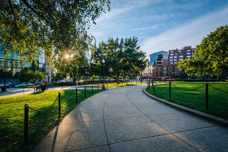 Walkway at Washington Circle in Washington, DC. Editorial Image Image