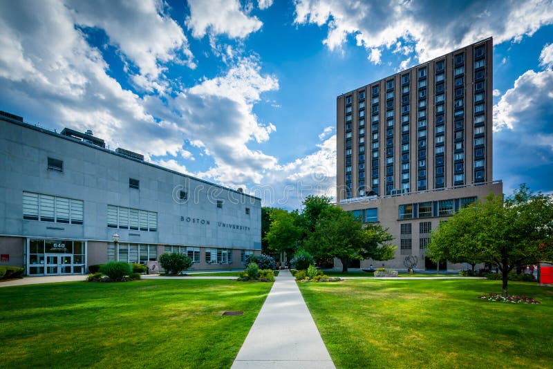 Walkways and Buildings at Boston University, in Boston, Massachusetts