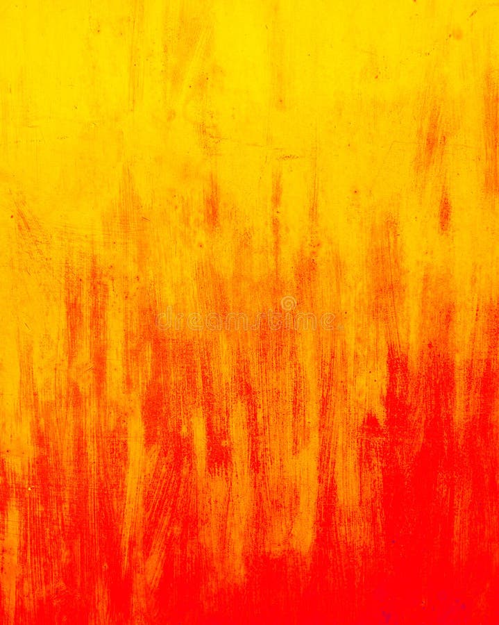 Parete di gesso, astratto grunge sfondo in colori rosso e giallo.