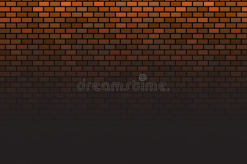 Wall on brown background. Black bricks wall.