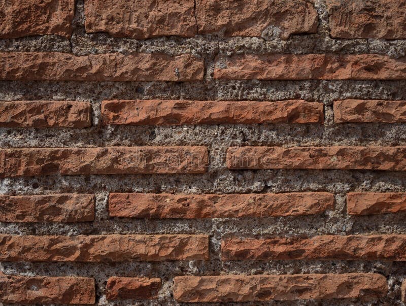 Wall Built With Old Roman Bricks Stock Image Image of 