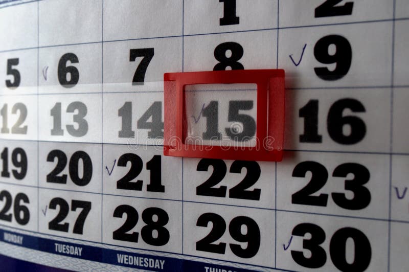 Wall calendar with marks stock photo. Image of label 224503190