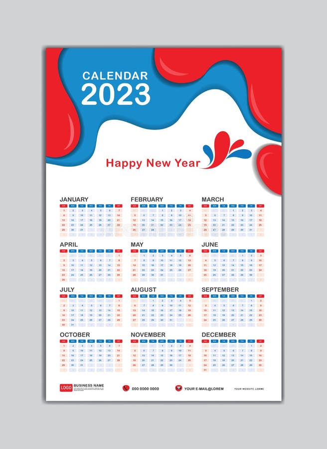 Wall Wall Calendar 2023 Template Desk Calendar 2023 Design Calendar