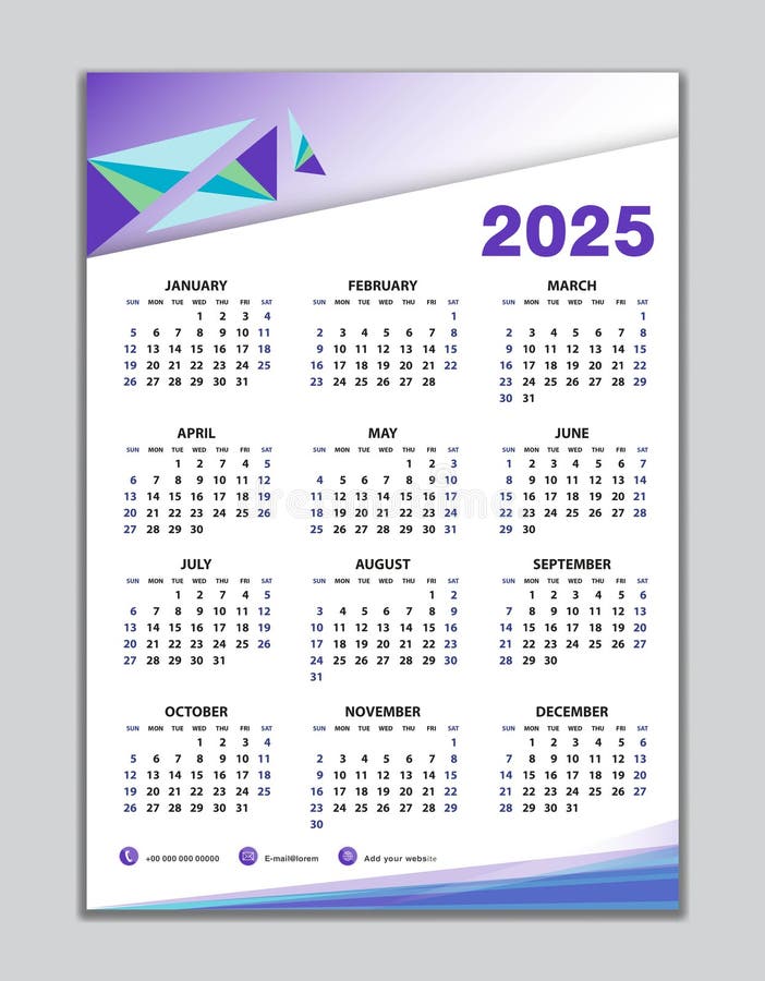 wall-calendar-2025-template-desk-calendar-2025-design-week-start-sunday-business-flyer-set